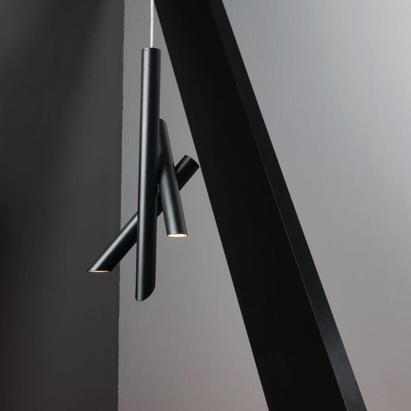 Nemo Tubes 3 Luce a sospensione - Nero/Nero - LED 2700K - Alluminio in vendita 4