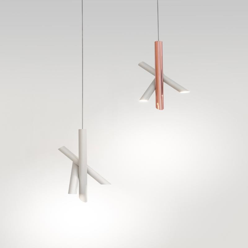 NEMO Tubes 3 Pendant Light – White/White – LED 2700K – Aluminum In New Condition For Sale In Brooklyn, NY