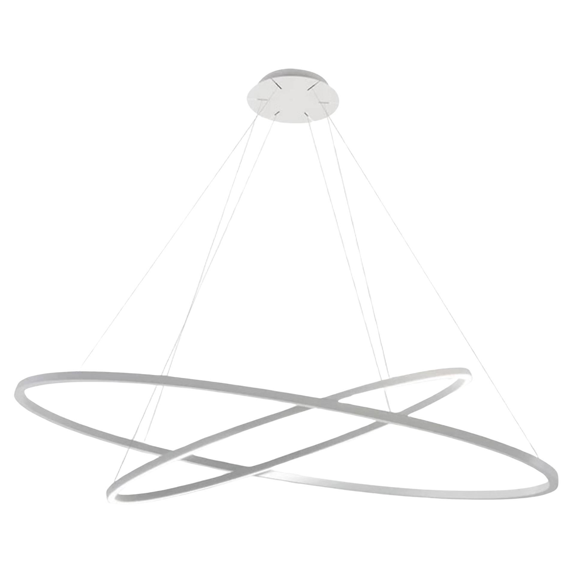 Lampadario doppio a LED Nemo White Ellisse di Federico Palazzari in STOCK