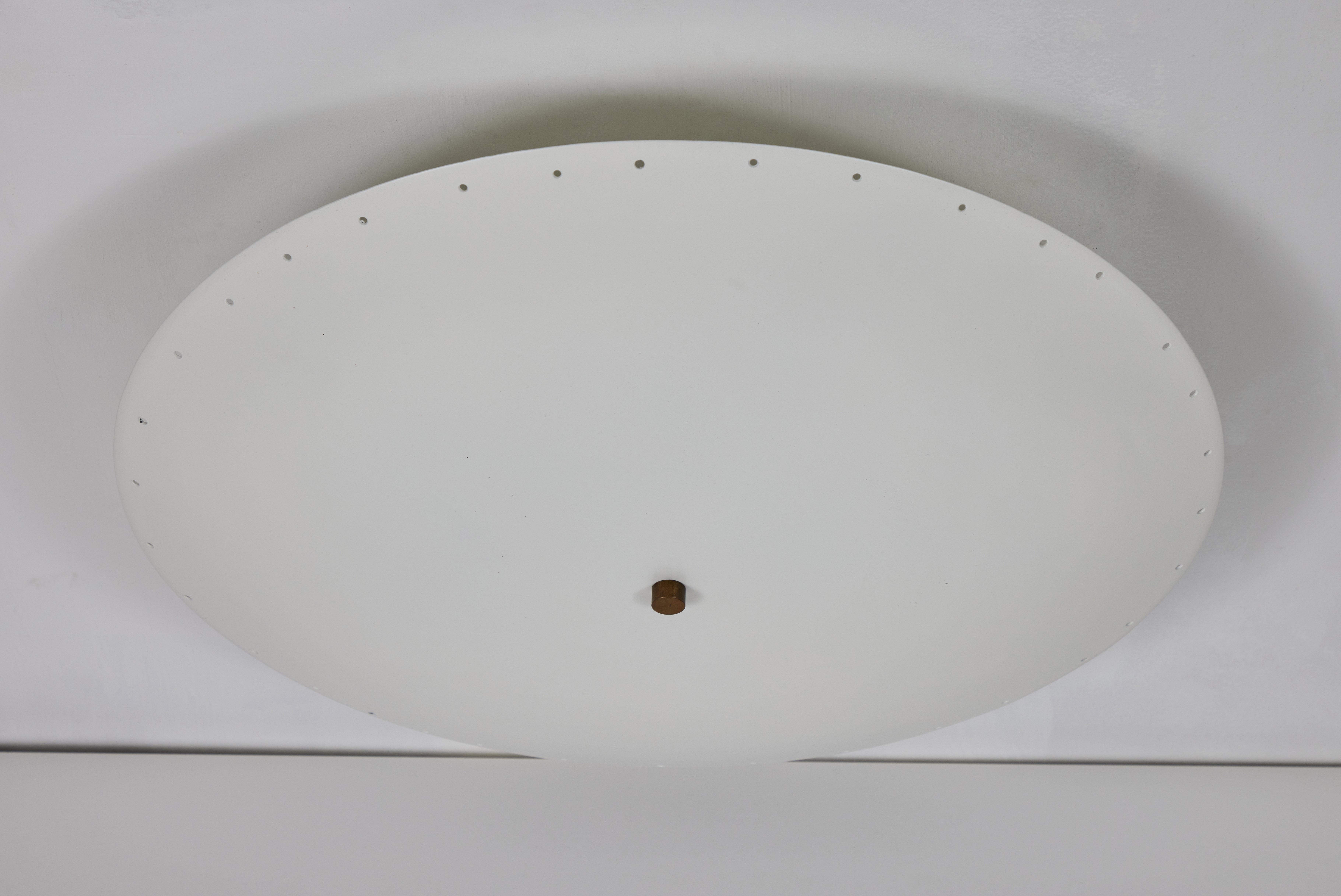 Mid-Century Modern 'Nina' Perforated Dome Ceiling Lamp in White by Alvaro Benitez For Sale