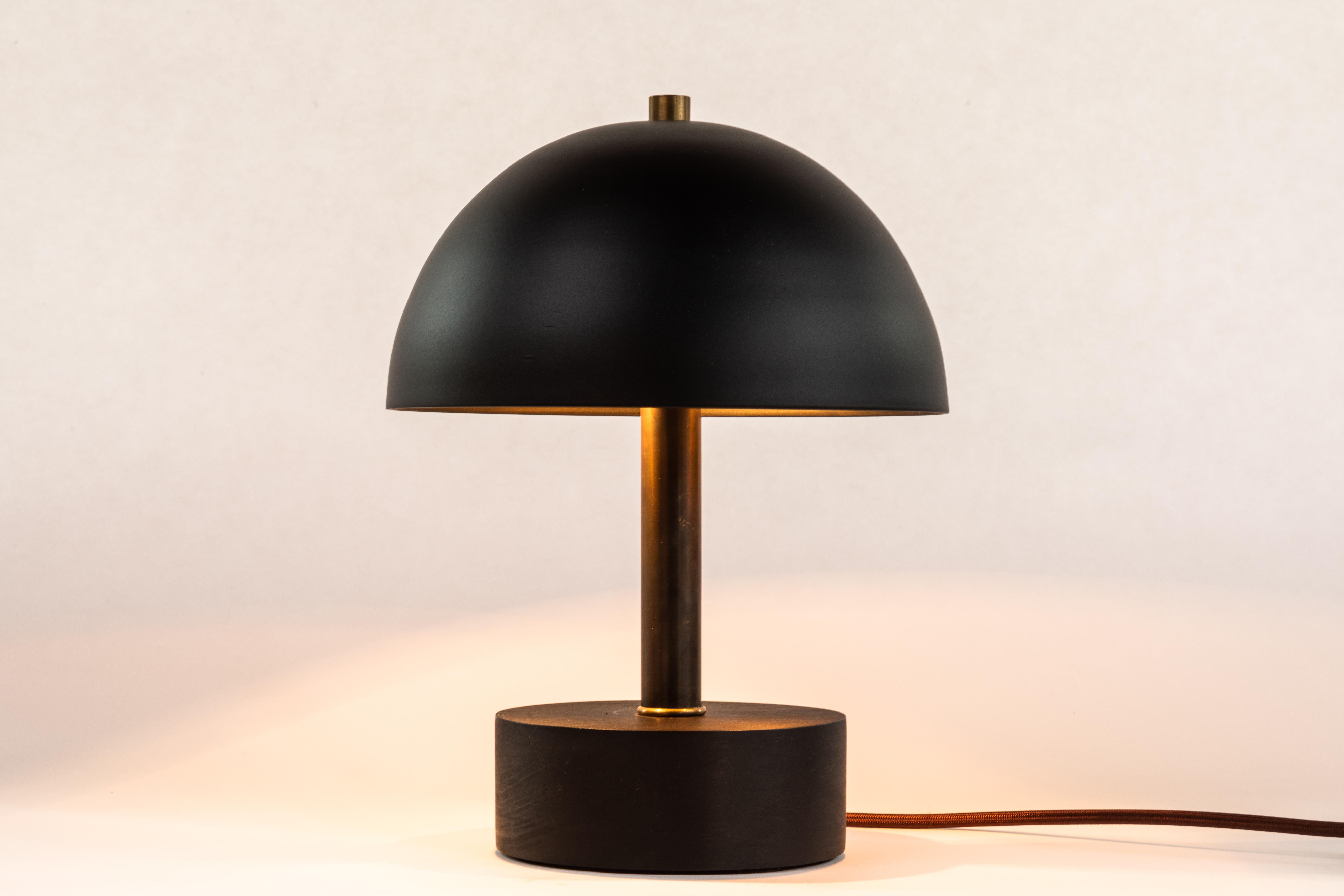 'Nena' Table Lamp in Black Metal and Wood by Alvaro Benitez For Sale 5
