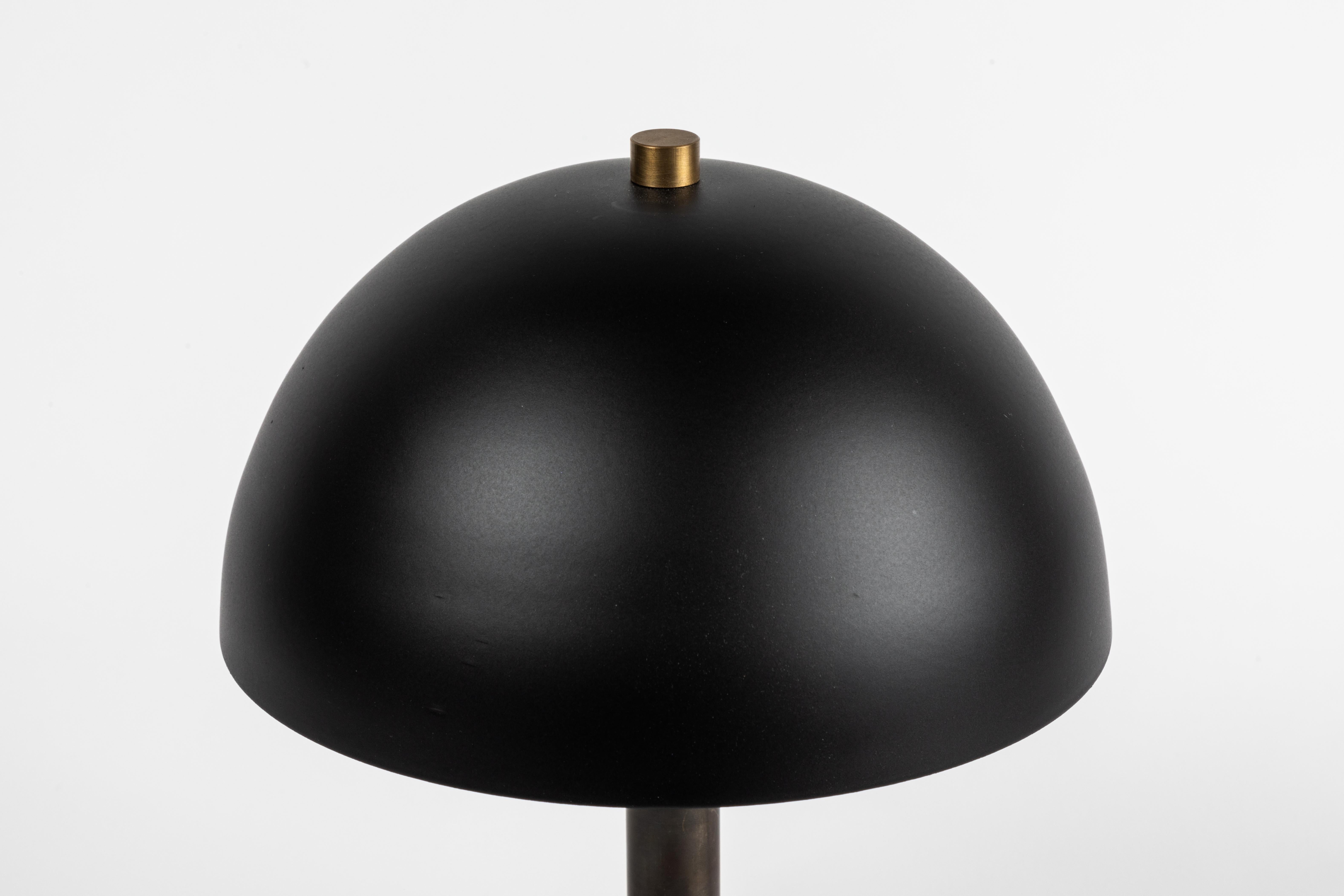 'Nena' Table Lamp in Black Metal and Wood by Alvaro Benitez For Sale 6
