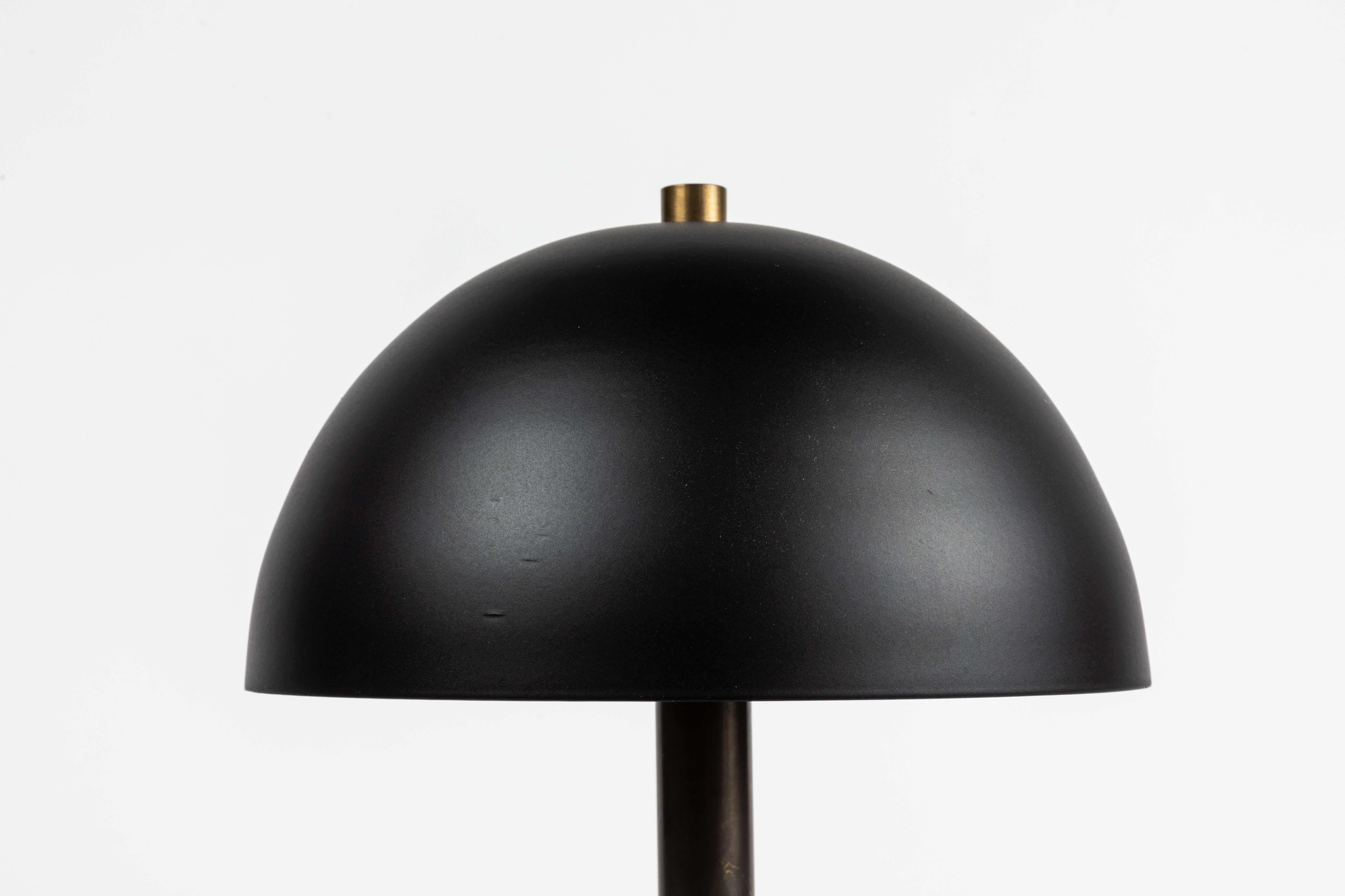 'Nena' Table Lamp in Black Metal and Wood by Alvaro Benitez For Sale 3