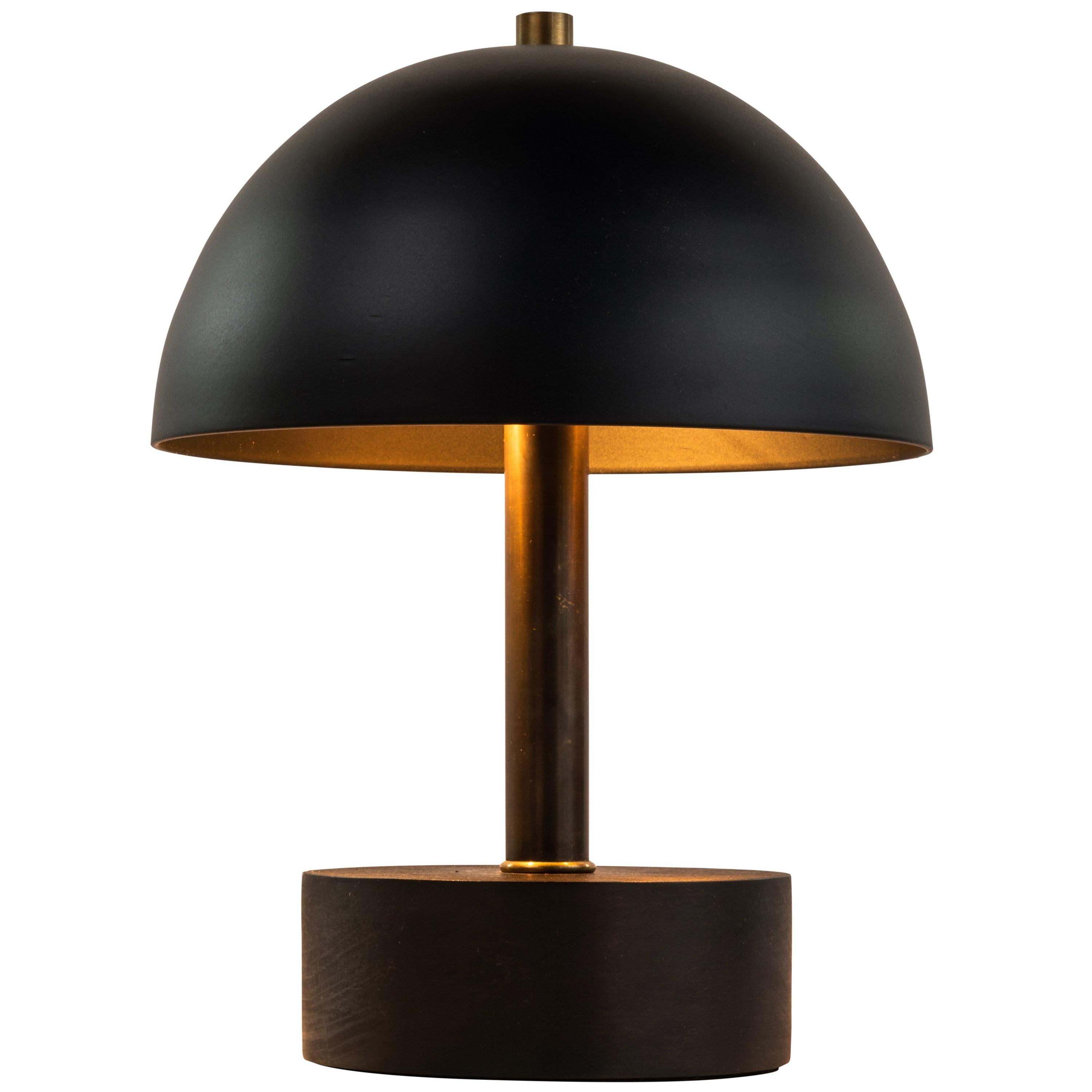 Mid-Century Modern 'Nena' Table Lamp in White Metal and Wood by Alvaro Benitez For Sale
