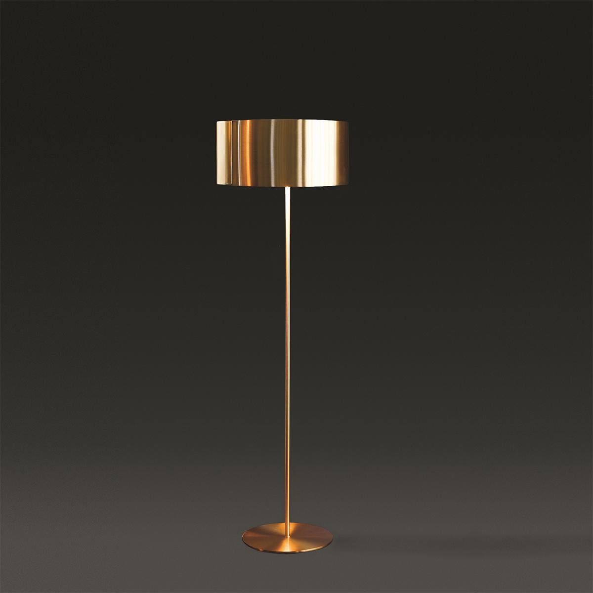 Mid-Century Modern Nendo Floor Lamp 'Switch' Satin Gold Edition by Oluce For Sale
