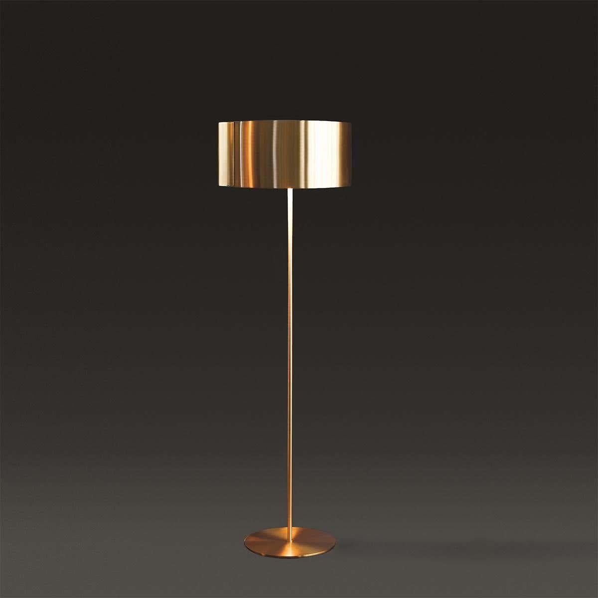 Nendo Floor Lamp 'Switch' Satin Gold Edition by Oluce In New Condition In Barcelona, Barcelona