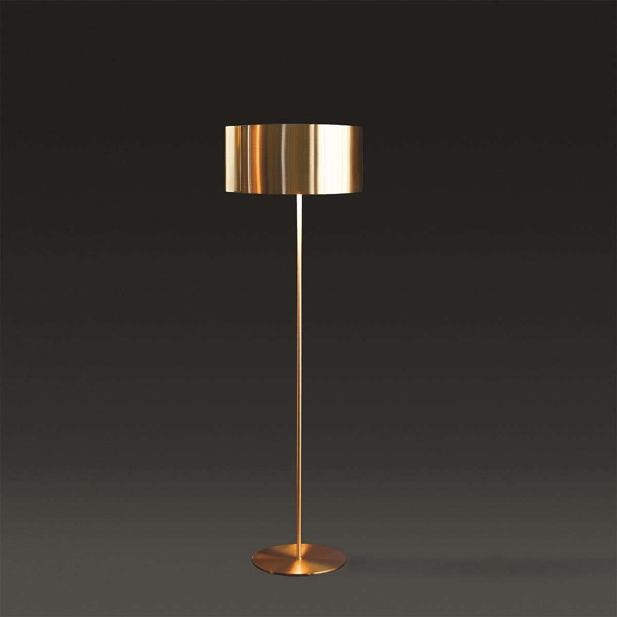 Lacquered Nendo Floor Lamp 'Switch' Satin Gold Edition by Oluce For Sale