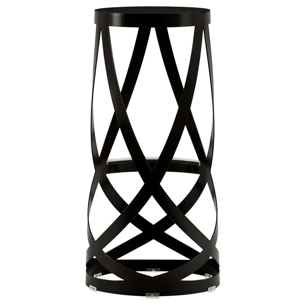 Nendo High Ribbon Stool in Anthracite Metal & Matte Lacquer Finish by Cappellini For Sale
