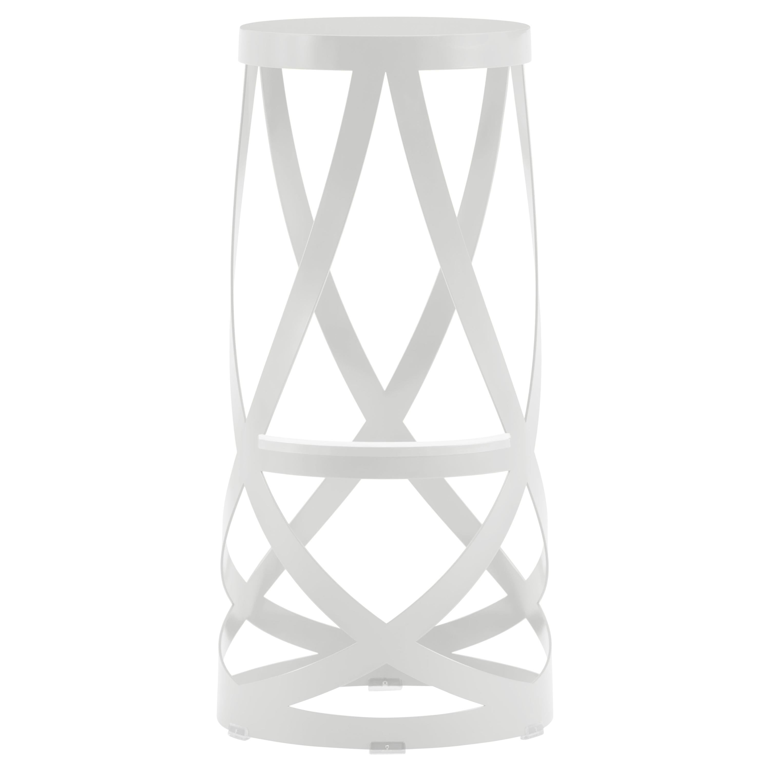 Nendo High Ribbon Stool in Sheet Metal with Matte Lacquer Finish for Cappellini