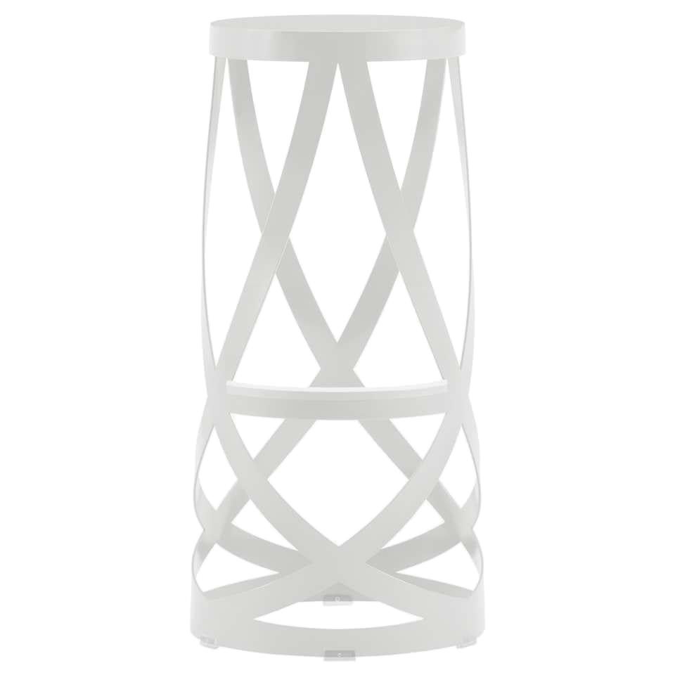 Nendo High Ribbon Stool in White Metal with Matte Lacquer Finish for Cappellini