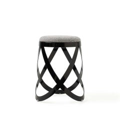 Nendo Low Ribbon Stool in Anthracite Metal with Matte Lacquer Finish, Cappellini