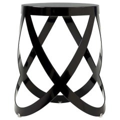 Tabouret Nendo à ruban bas en métal anthracite avec finition en laque mate, Cappellini