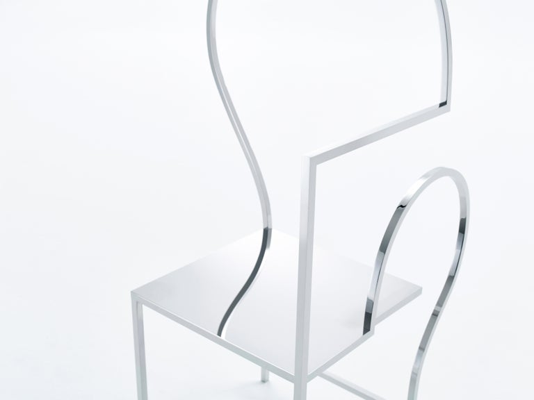 Manga chair (03), 2015
Stainless ateel
Measures: 46.25 x 22 x 24.5 inches
117.3 x 55.8 x 62.2 cm

Founded in Tokyo in 2002, with a second office established in Milan in 2005, nendo has received many distinctions, including the Iconic Design