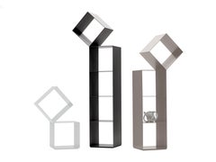 Nendo Medium Drop Bookcase Matte Mud Lacquered Metal Structure for Cappellini