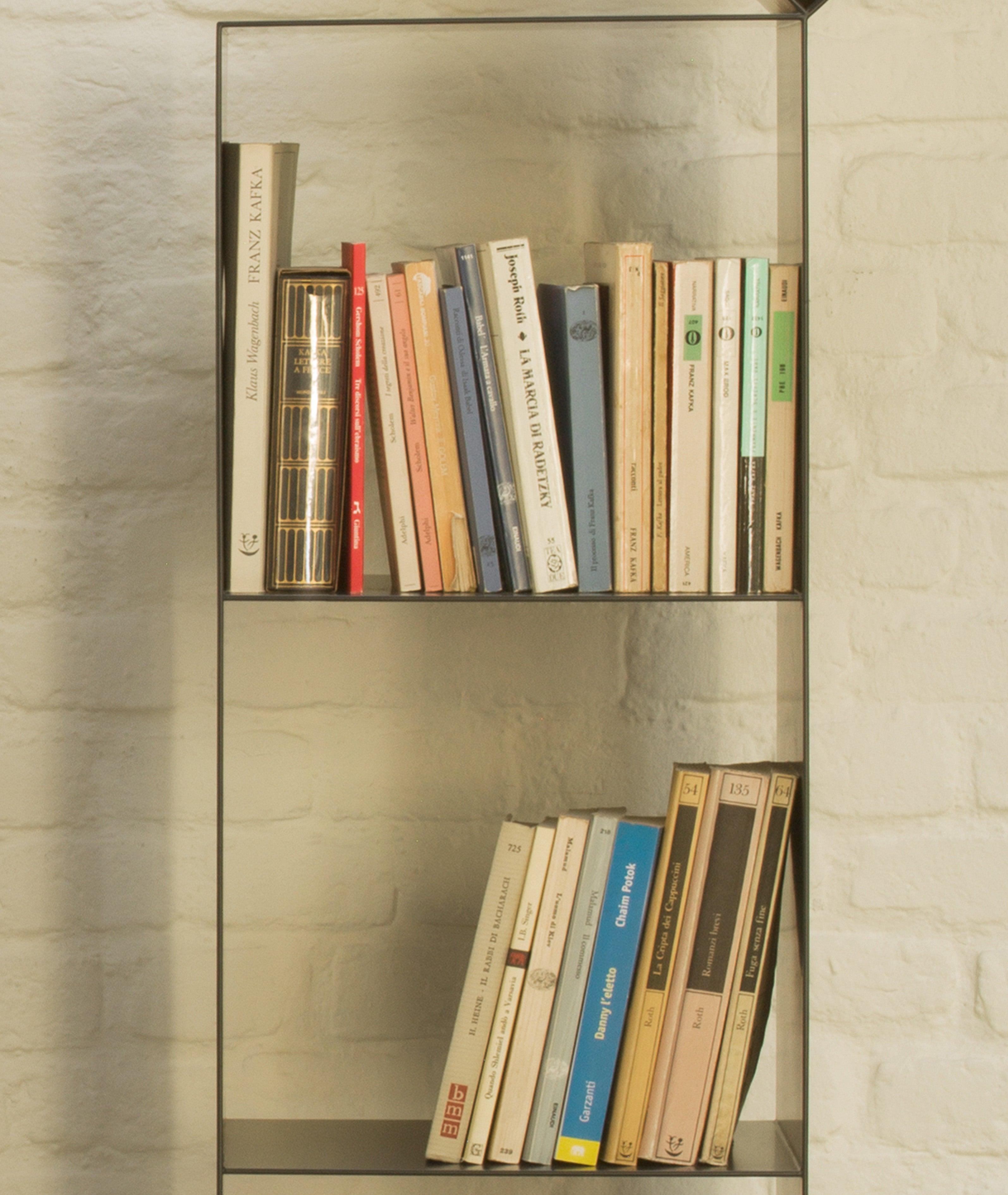 Contemporary Nendo Medium Drop Bookcase Matte Mud Lacquered Metal Structure for Cappellini For Sale