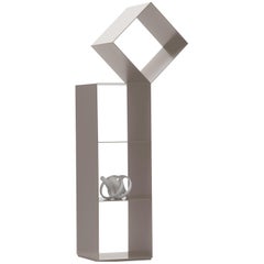 Nendo Medium Drop Bookcase Matte Mud Lacquered Metal Structure for Cappellini