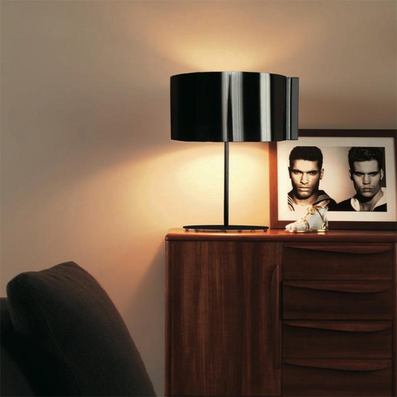 Mid-Century Modern Nendo Table Lamp 'Switch' Black by Oluce For Sale