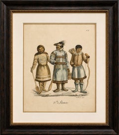 Nenet, Aleut & Inuit Costume Study, Brodtmann Lithograph, 1816