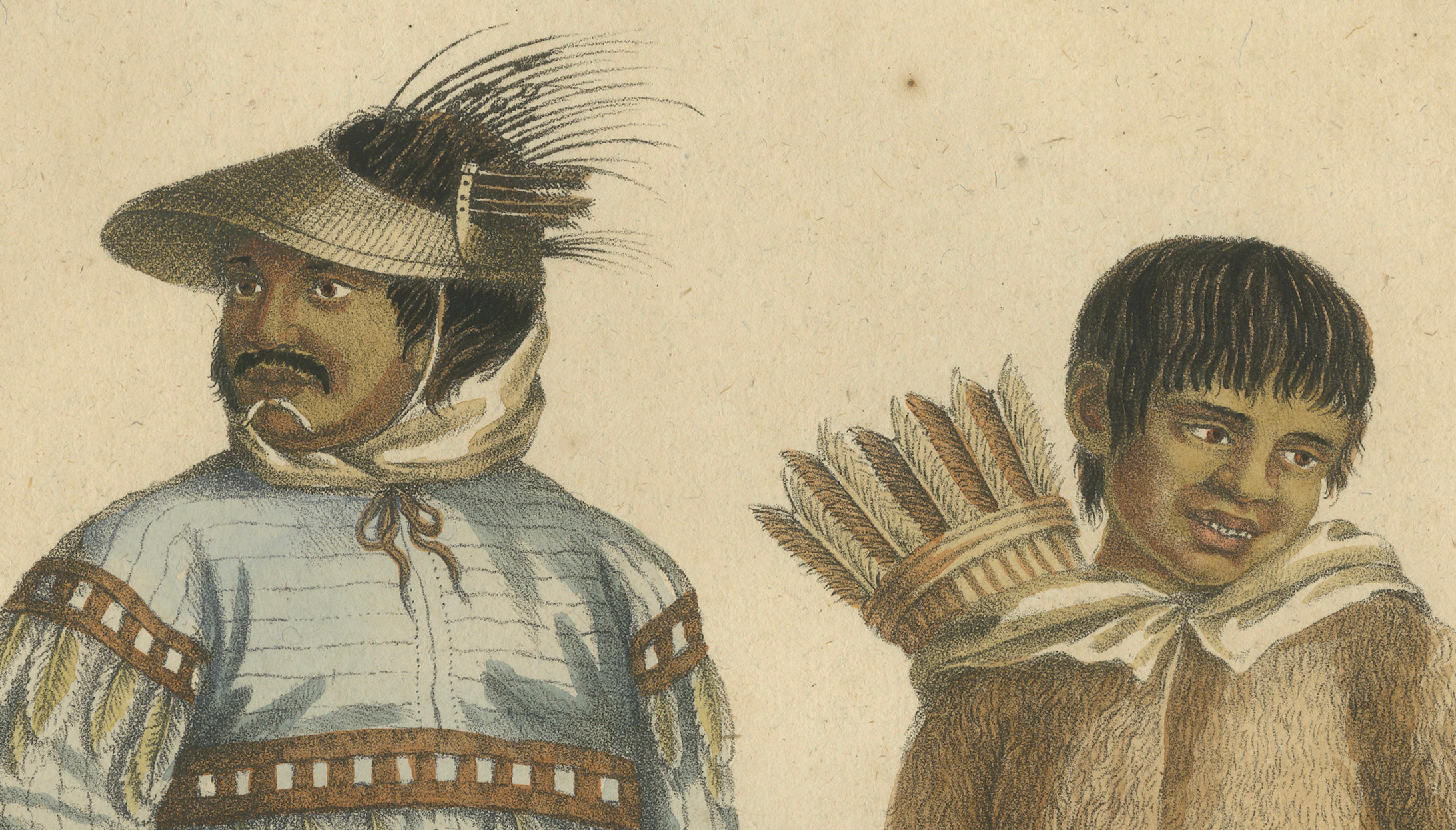 Nenet, Aleut & Inuit Costume Study, Brodtmann Lithograph, 1816