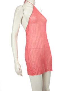 Nensi Dojaka Pink Knitted Halter Neck Dress Size XS