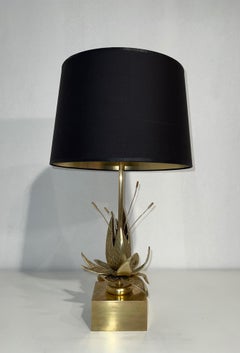 Nenuphar Bronze and Brass Table Lamp Attributed to Maison Charles. Circa 1970