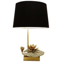 Nenuphar French Table Lamp in Brass and Bronze by Maison Charles, 1960s