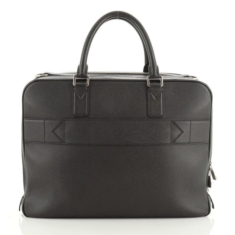 Black Neo Alexander Briefcase Taiga Leather
