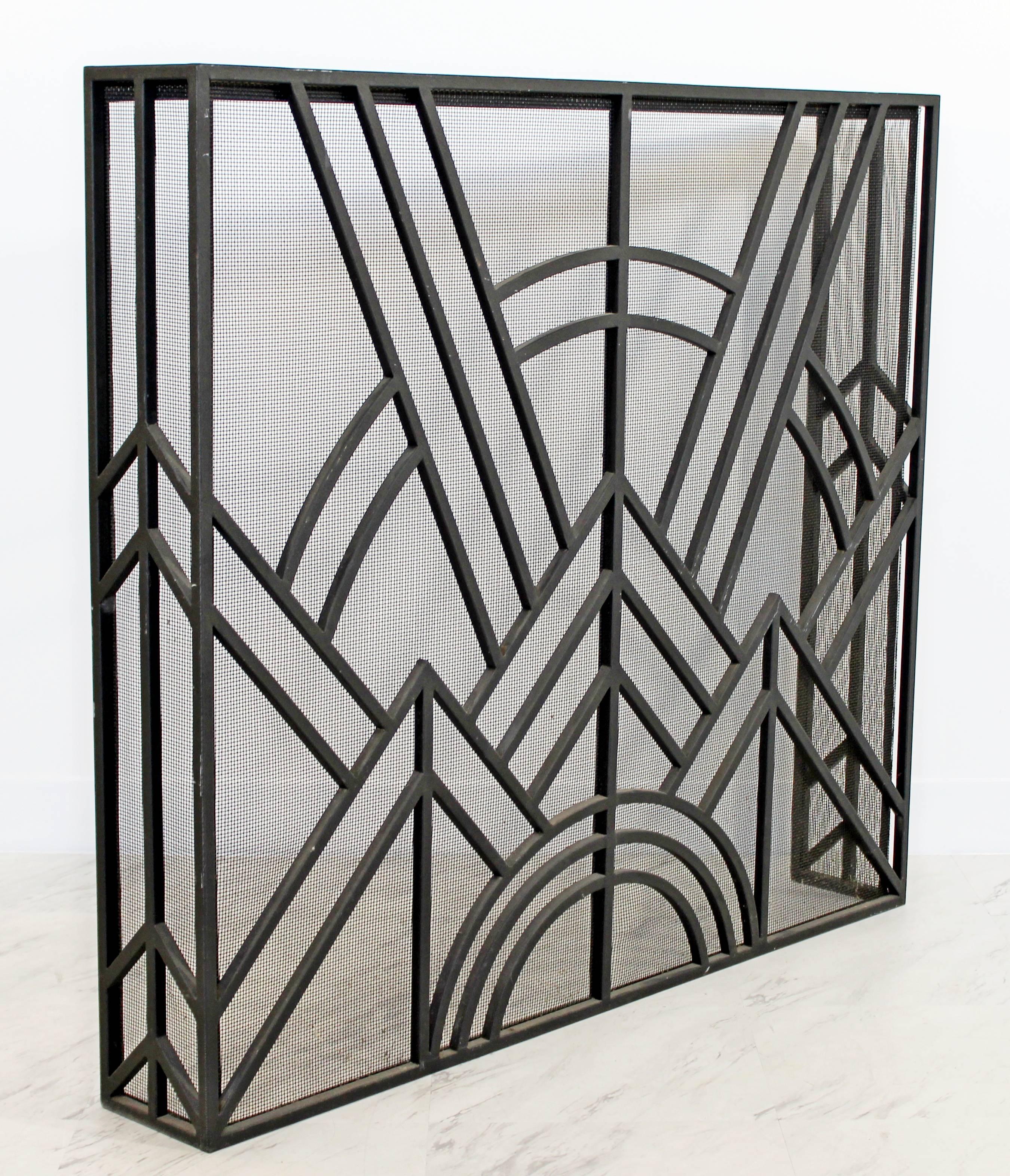 art deco fireplace screen