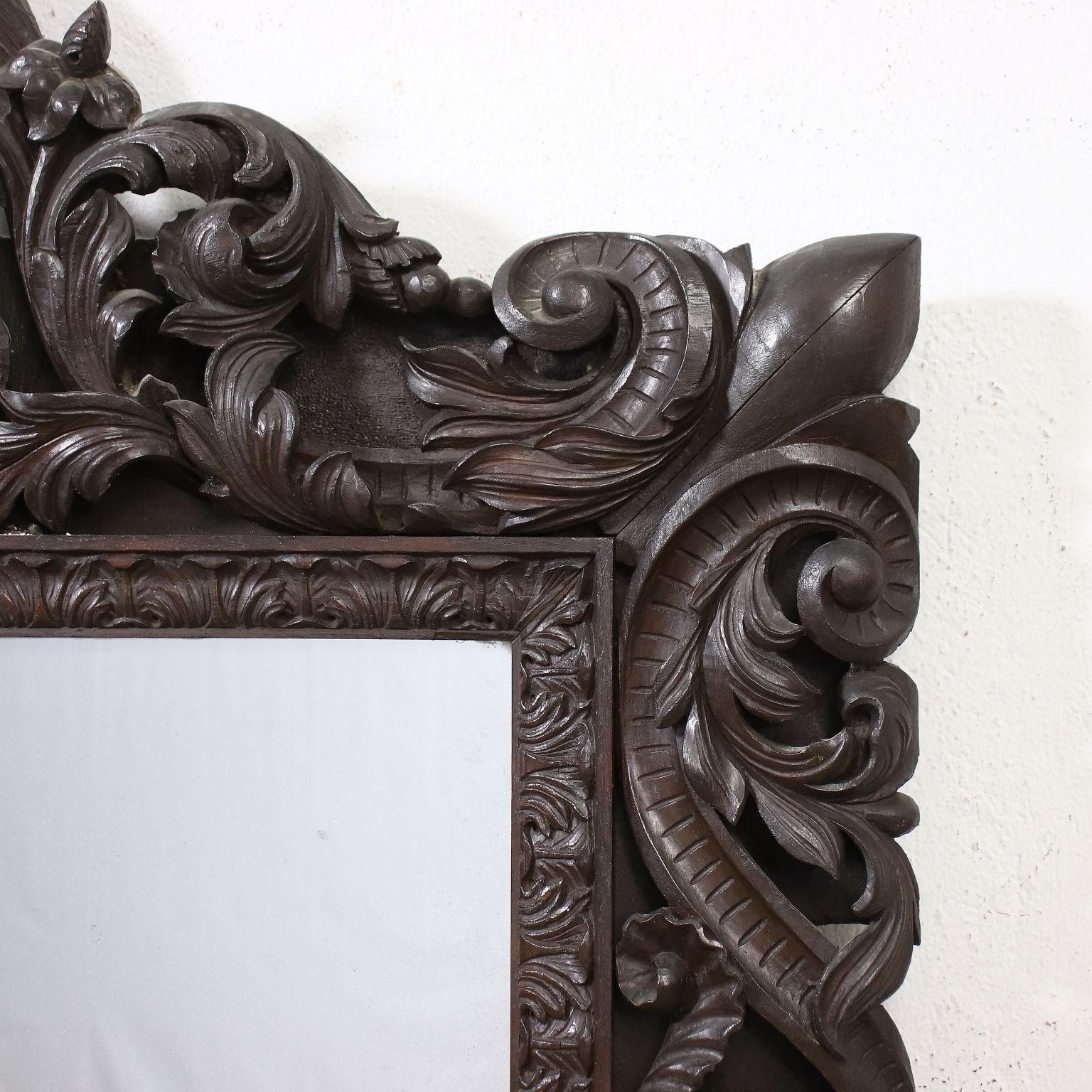 Neo Baroque Mirror Oak Italy XIX Century 2