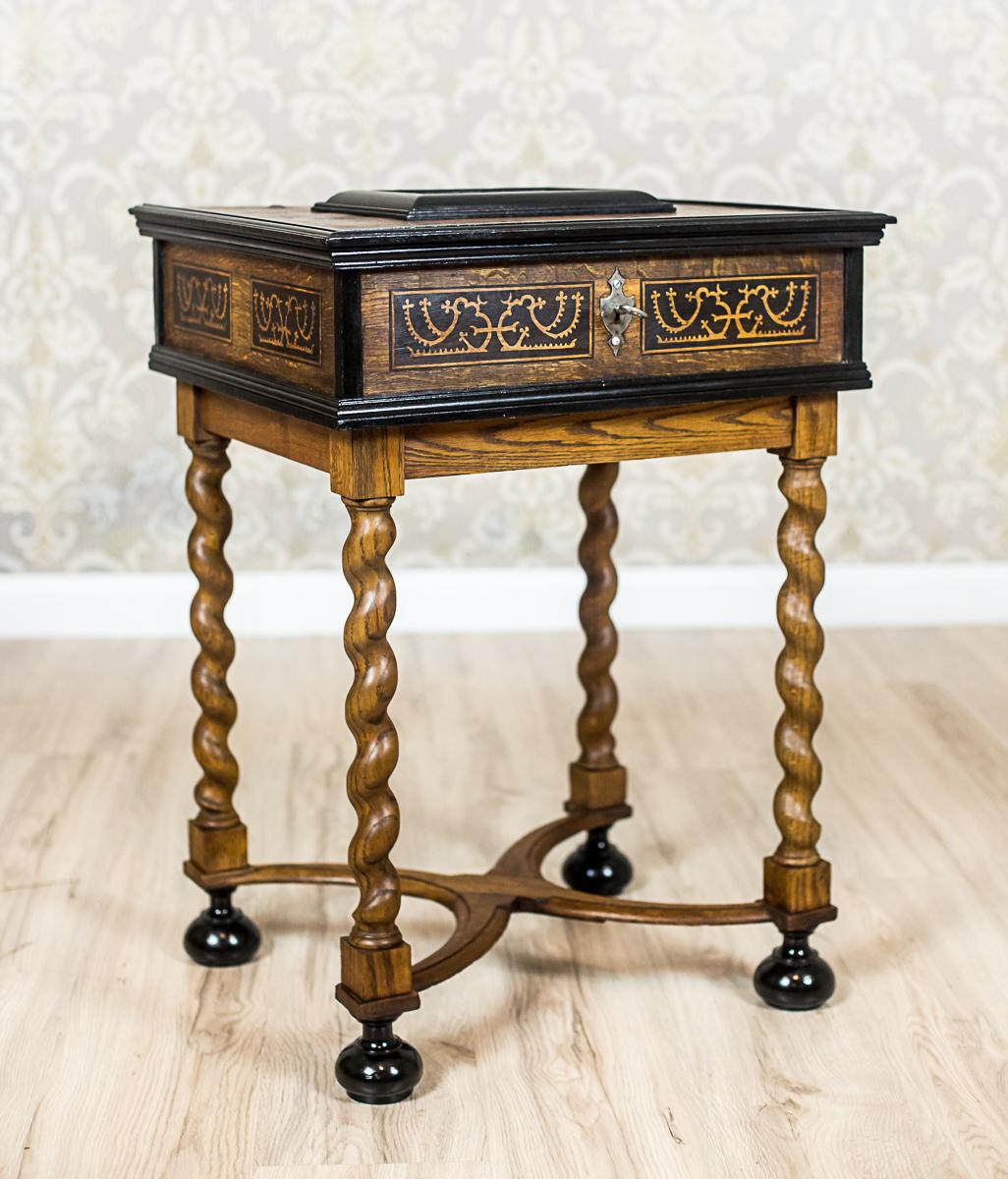 Neo-Baroque Oak Sewing Table, circa Late 19th Century 10