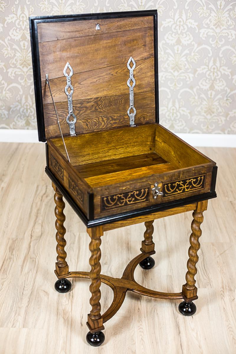 Neo-Baroque Oak Sewing Table, circa Late 19th Century 12