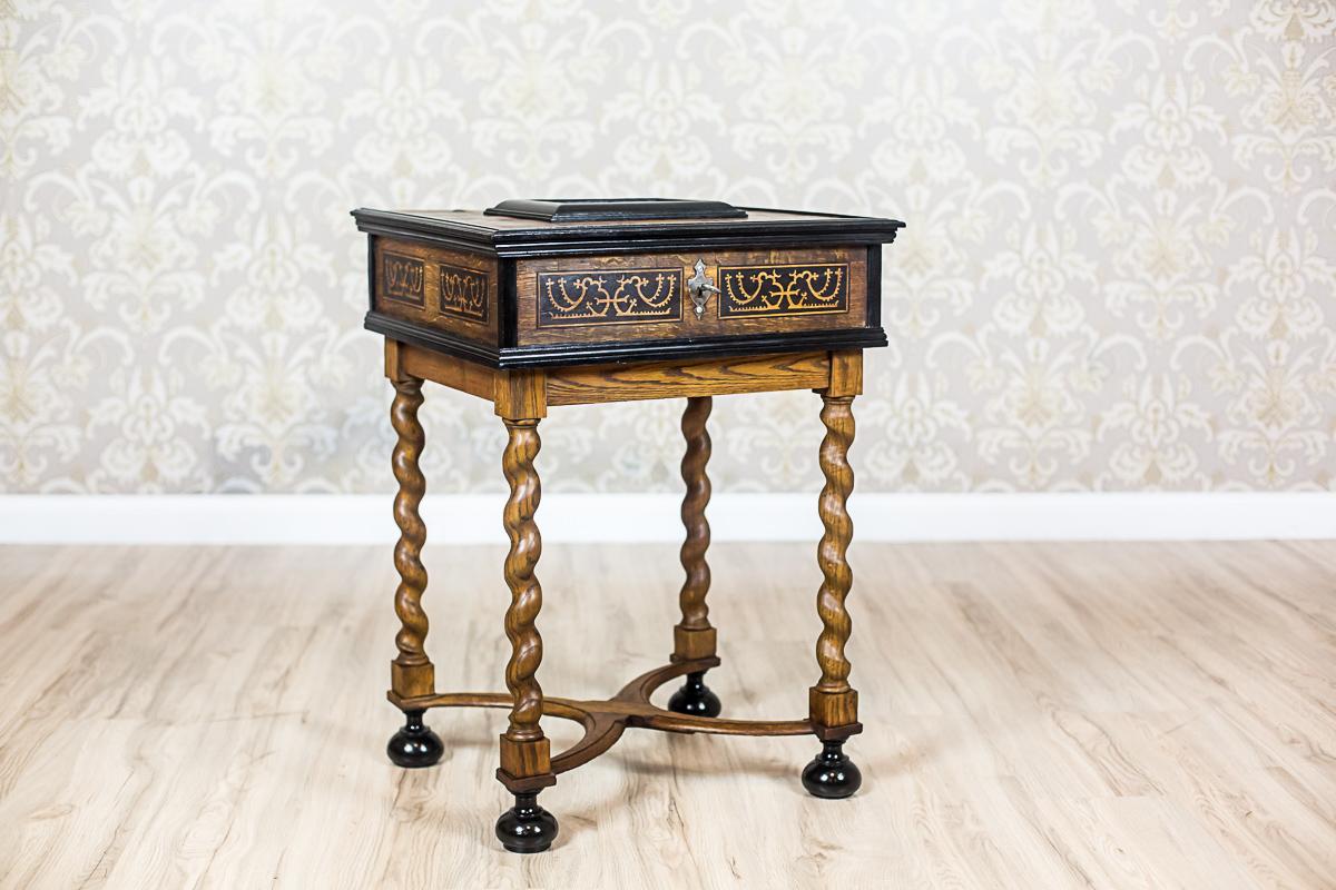 Baroque Revival Neo-Baroque Oak Sewing Table, circa Late 19th Century
