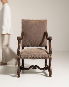Neo-Baroque Oak Throne Chair