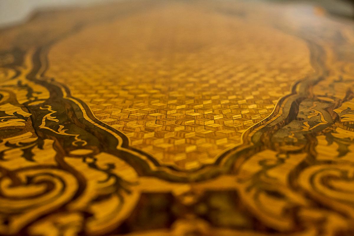 Inlay Neo-Baroque, Richly Intarsiated Desk from the Second Half of the 19th Century