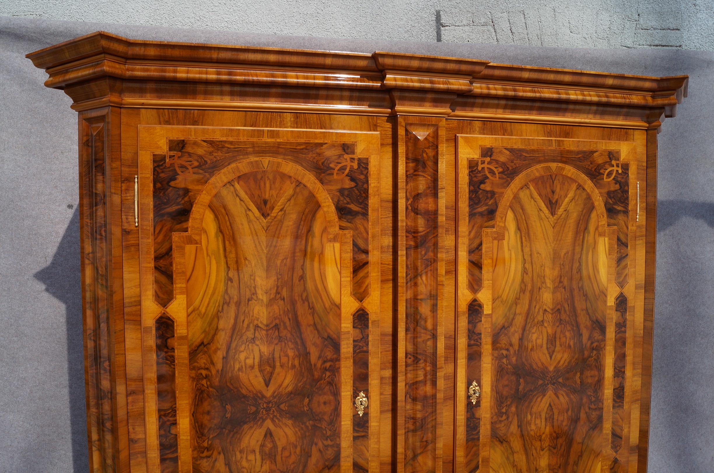 Late 19th Century Neo Baroque Walnut Wardrobe from 1900 . For Sale