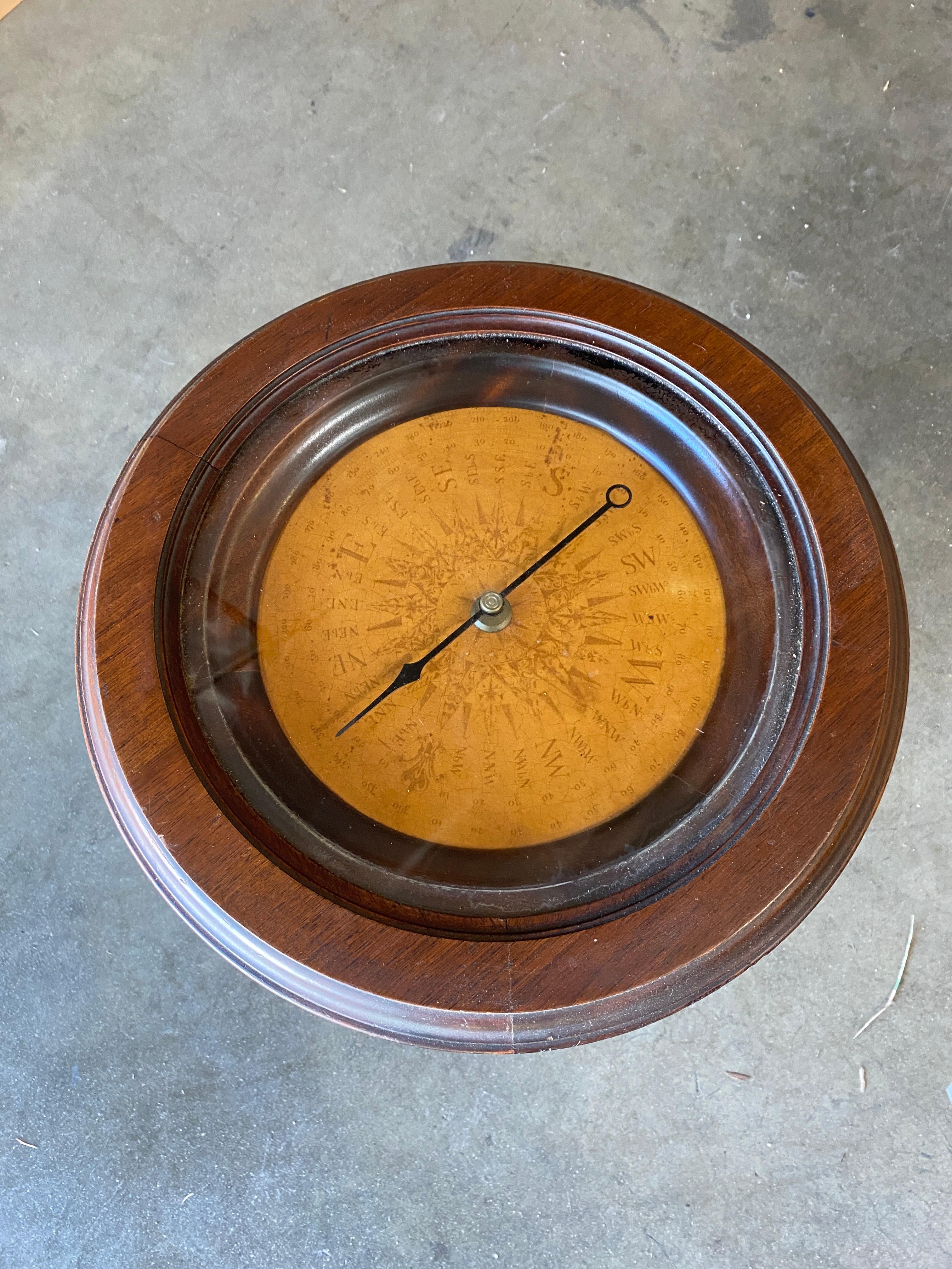 Neo Classaic Dark Oak Compass Side Smoking Table For Sale 1