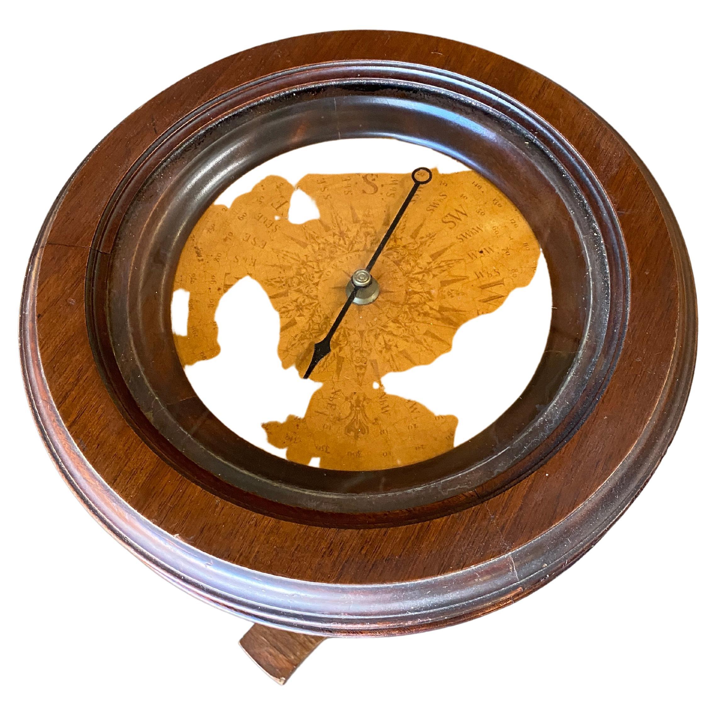 Neo Classaic Dark Oak Compass Side Smoking Table For Sale