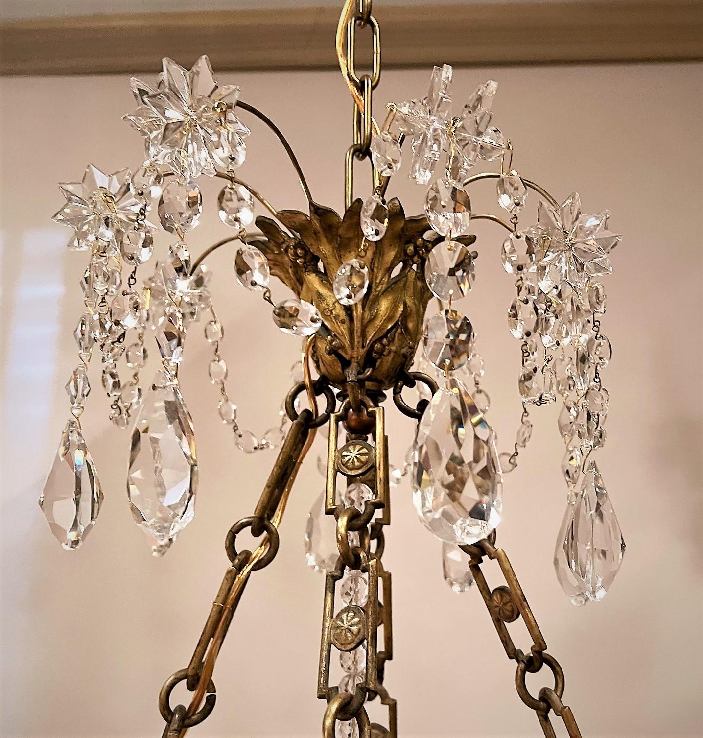 Mid-19th Century Neo-Classic 8-Light Gilt Bronze & Crystal Chandelier, France, Circa:1830 For Sale
