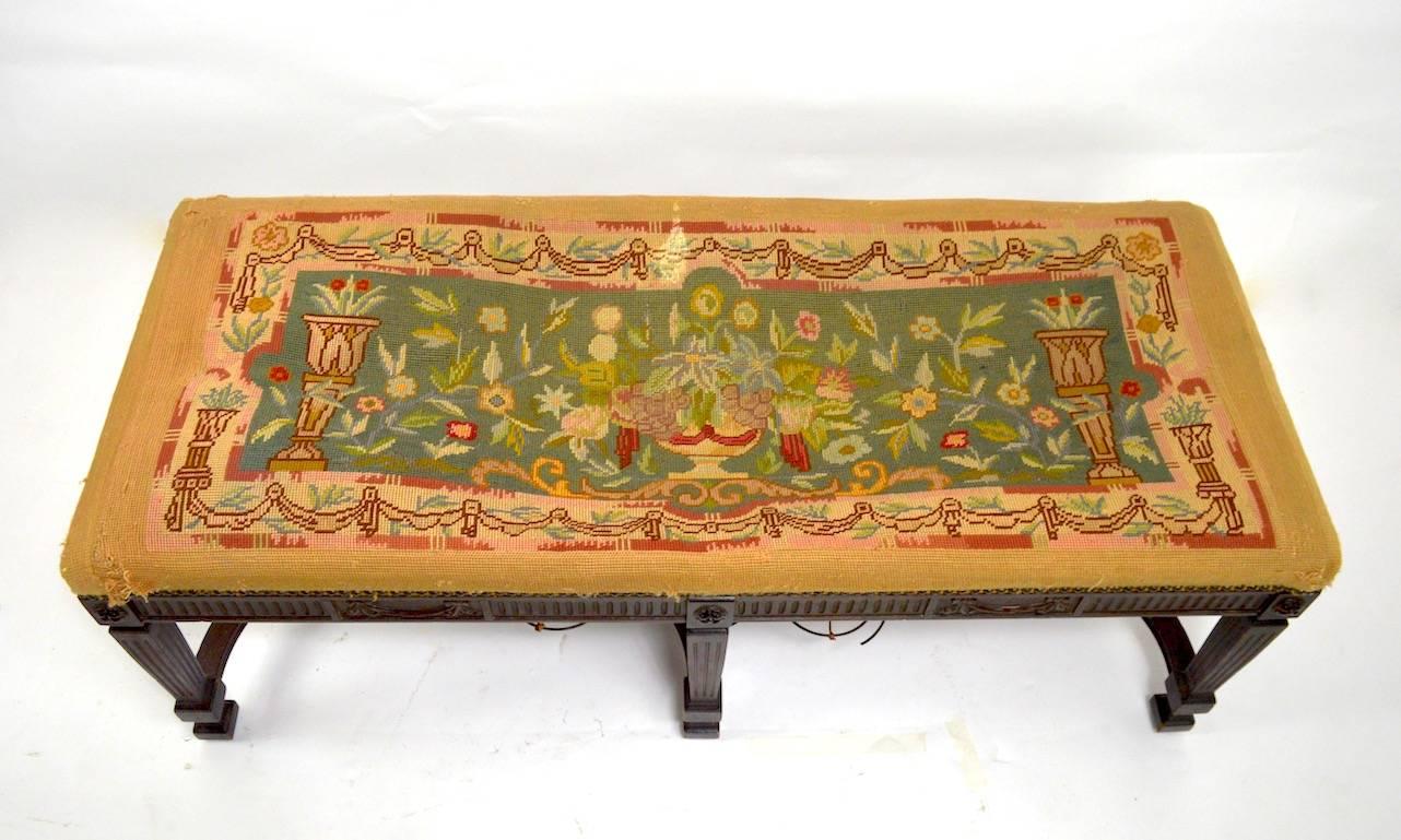 20th Century Neoclassic Adam Federal Style Window Bench as Found For Sale