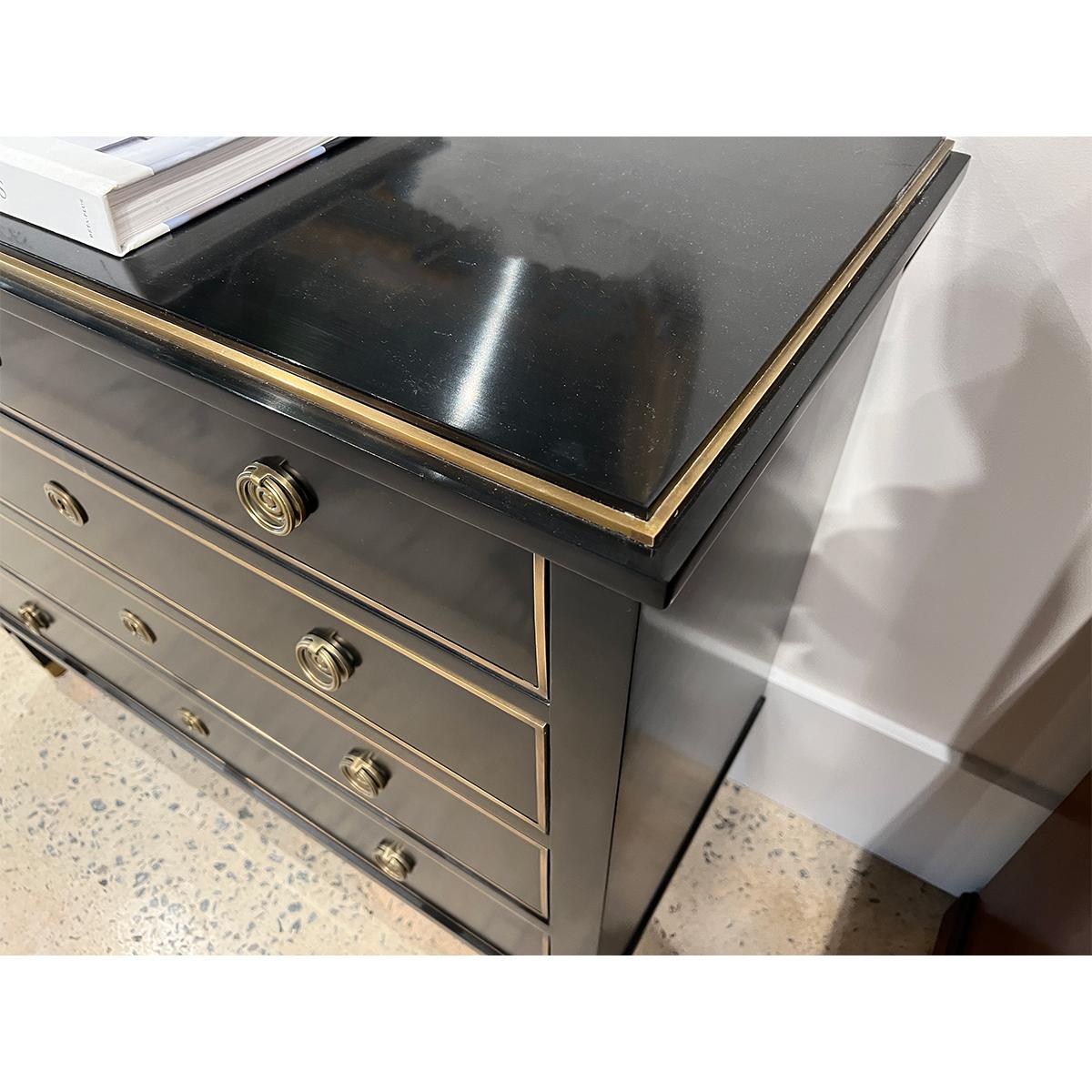 Vietnamese Neo Classic Black Chest of Drawers For Sale