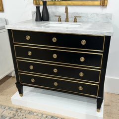 Neo Classic Black Marble Top Vanity