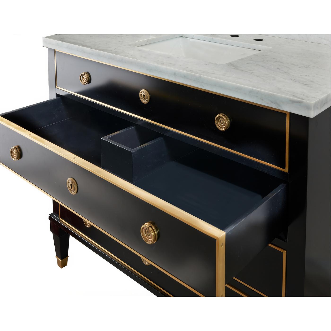 Vanità Neo Classic con piano in marmo nero In condizioni Nuovo in vendita a Westwood, NJ