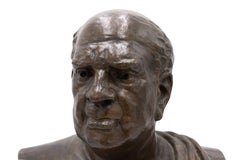 Neo-Classic Bronze Toga Man Bust