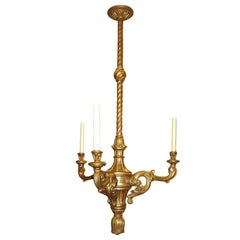 Neoclassic Carved and Giltwood Chandelier