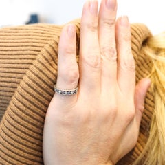 Neo Classic Eternity Ring in Platinum with Diamonds and Blue Sapphires