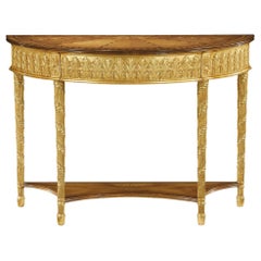 Neo Classic Gilt Demilune Console