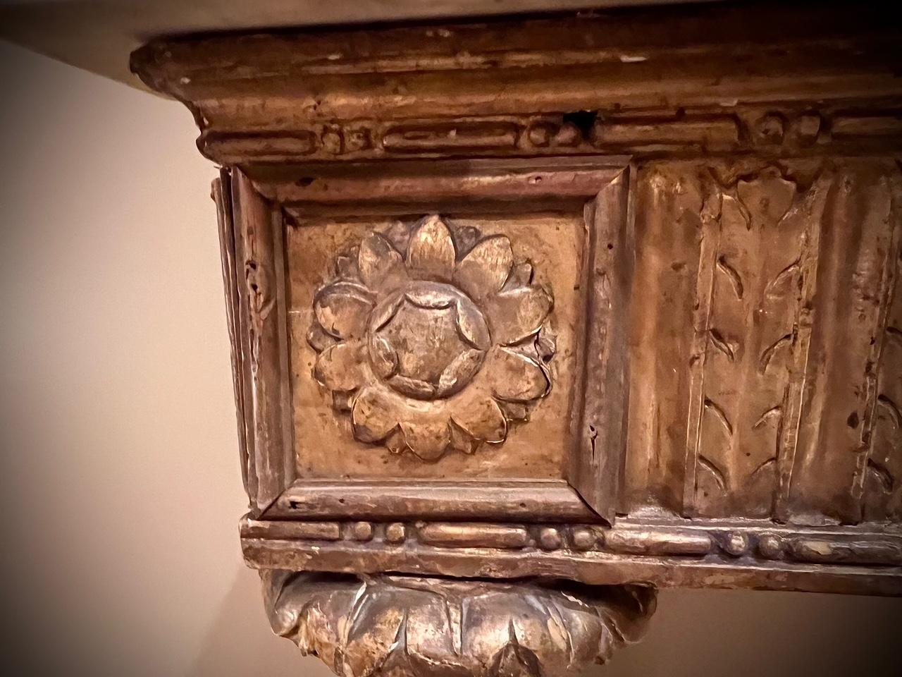 Neo-Classic Giltwood & Marble Top Console Table, Italy, Circa:1795 For Sale 11