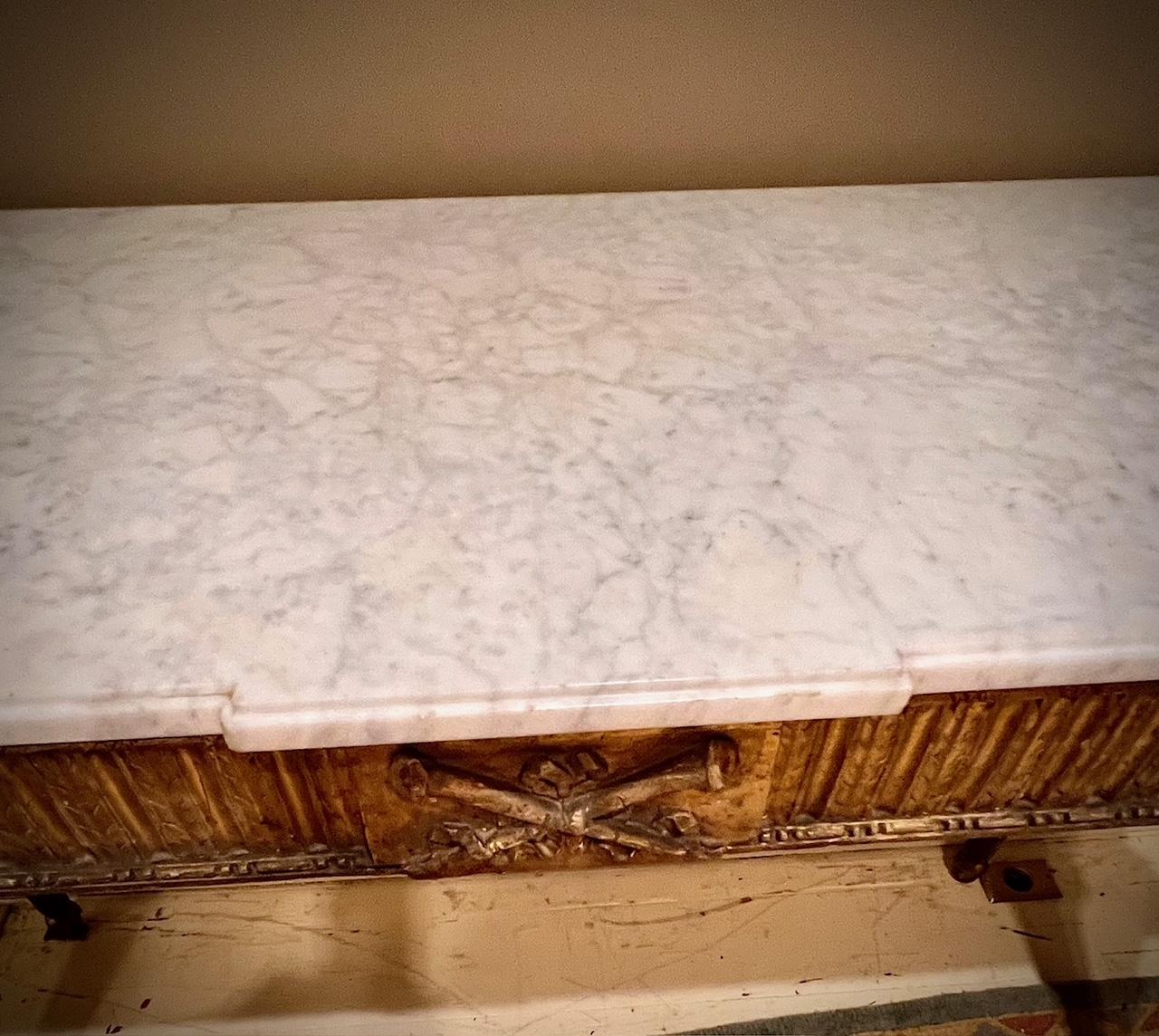 Neo-Classic Giltwood & Marble Top Console Table, Italy, Circa:1795 In Good Condition For Sale In Alexandria, VA