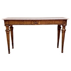 Neo-Classic Giltwood & Marble Top Console Table, Italy, Circa:1795