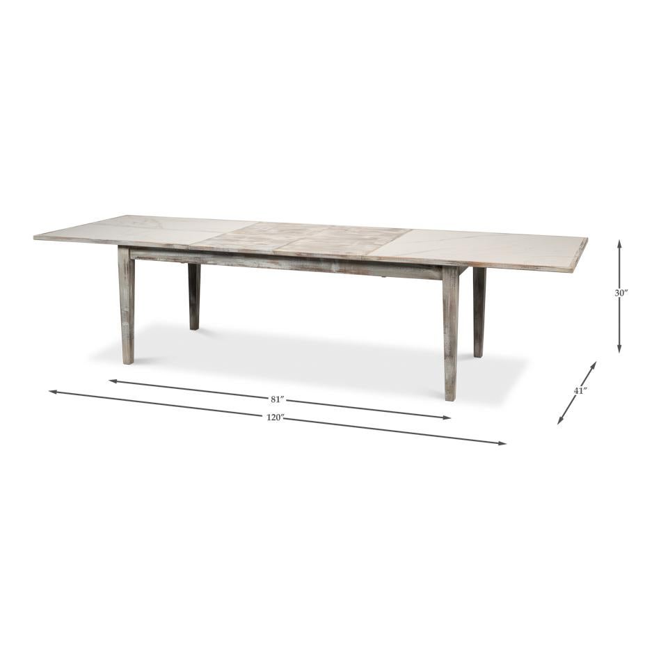 Table à rallonge peinte en gris Neo Classic en vente 4